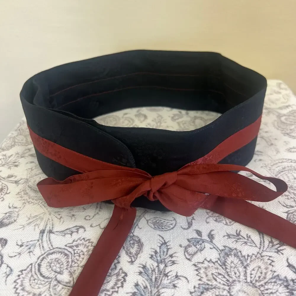 Japanese Vintage Fukuro Obi Belt Kimono Fabric Silk Traditional rare 70s tie